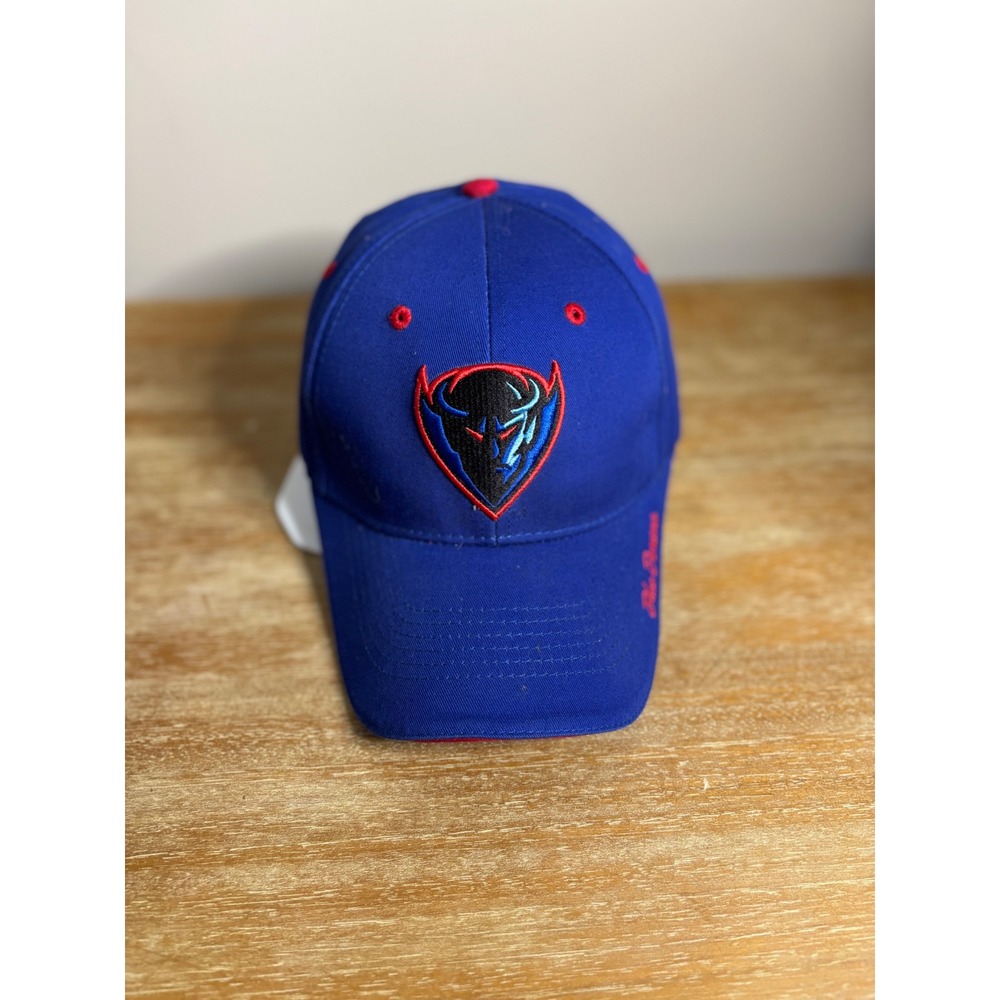 Depaul Blue‎ Demons Baseball Cap Embroidered Logo Red Trim Adjustable